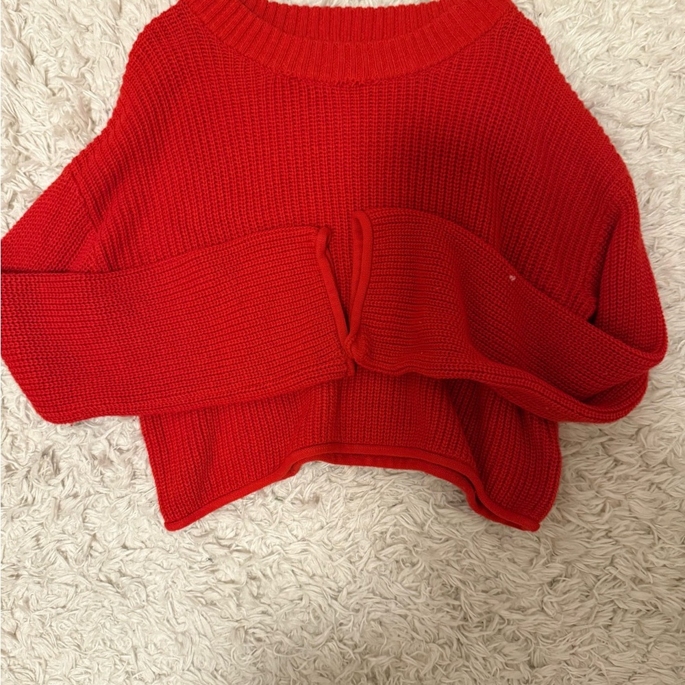 Wild Fable Vibrant Red Crew Neck Sweater